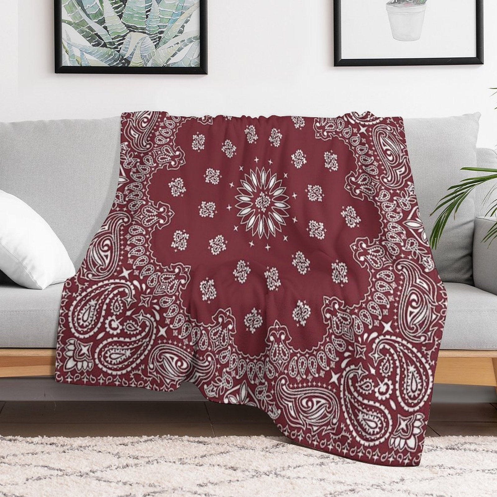 Bandana - Hippie Style Plush Throw Blanket