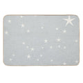 Grey Star with Fabric Texture - Narwhal Collection  Repositionable Bath Mat