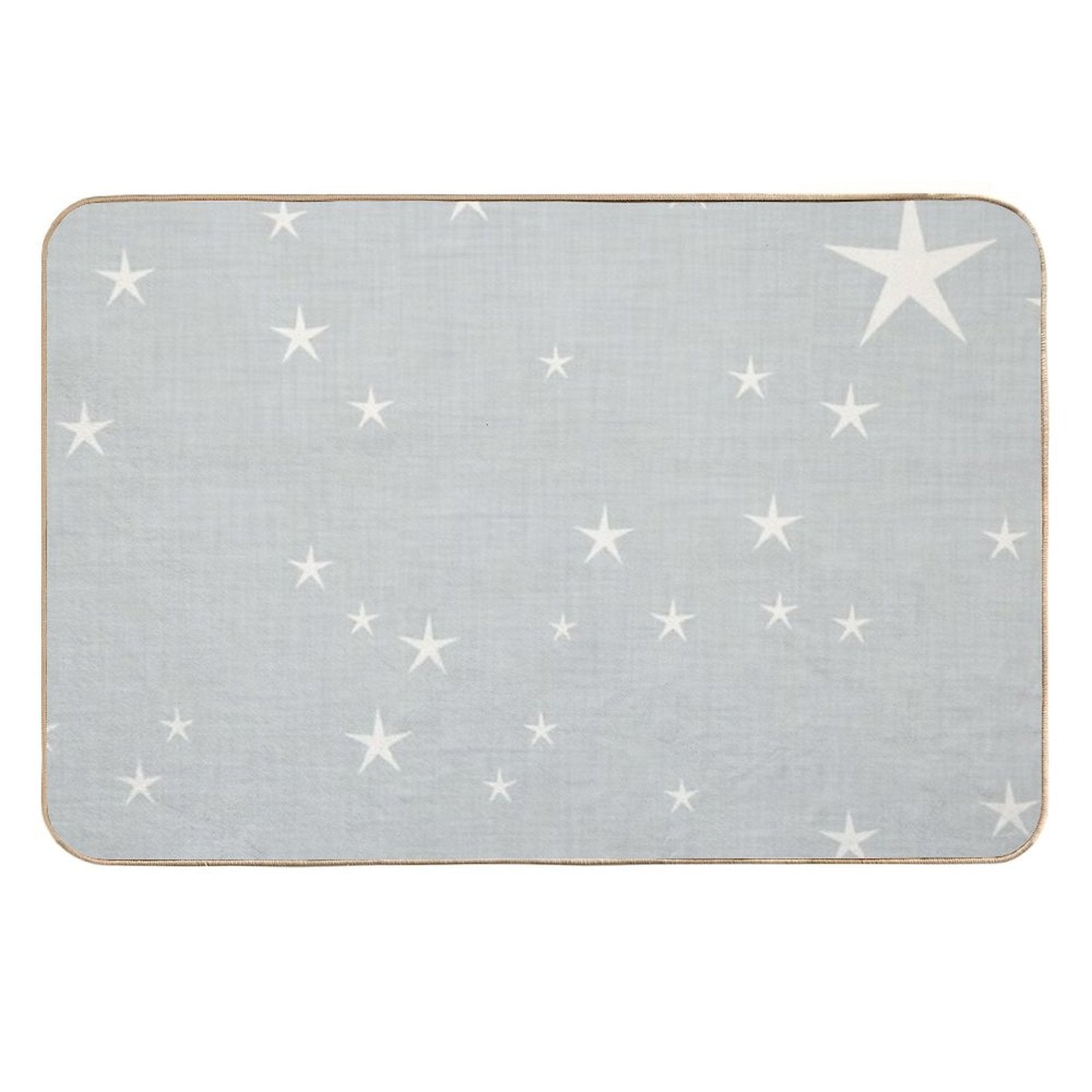 Grey Star with Fabric Texture - Narwhal Collection  Repositionable Bath Mat