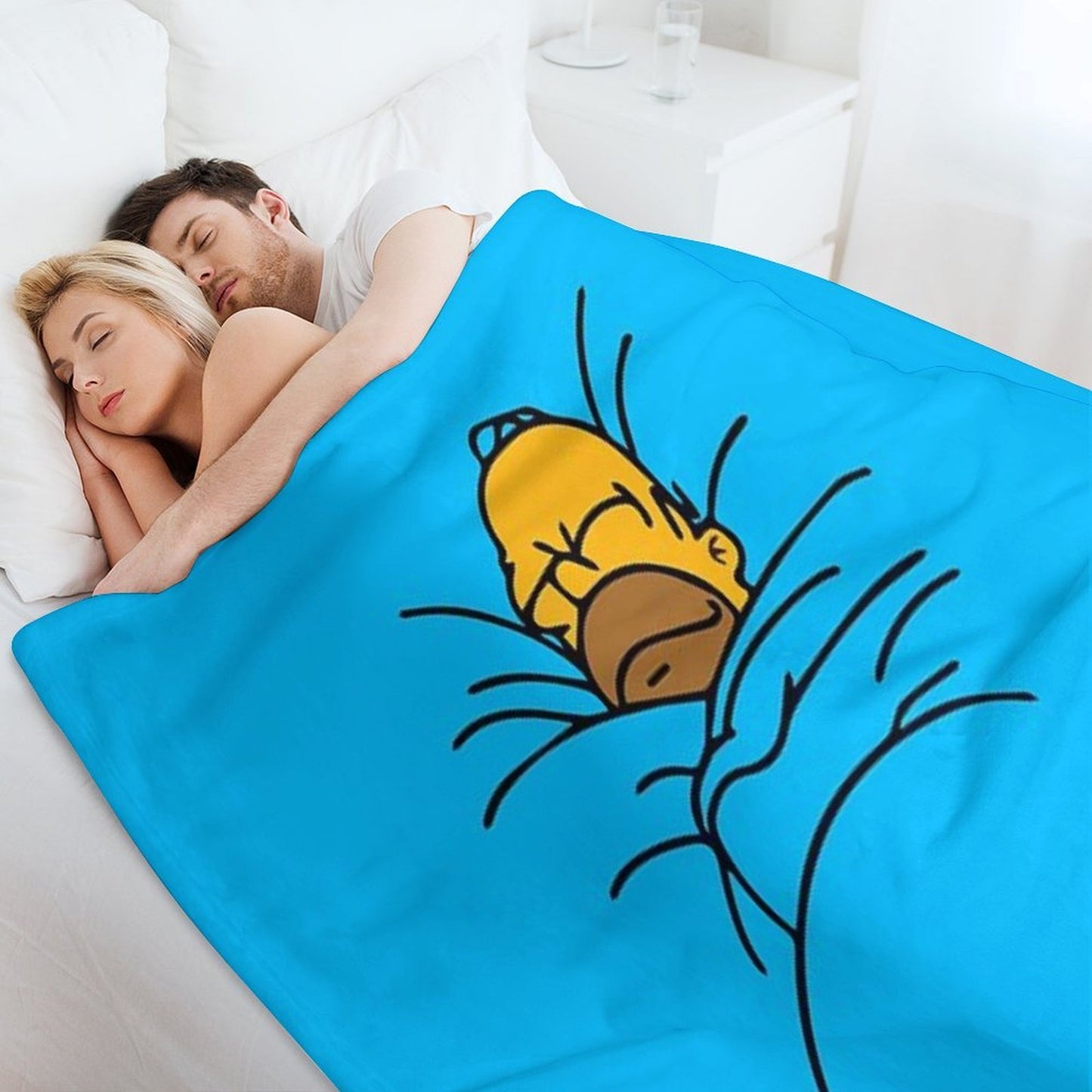 Homer Tucked in Sleeping Plush Throw Blanket