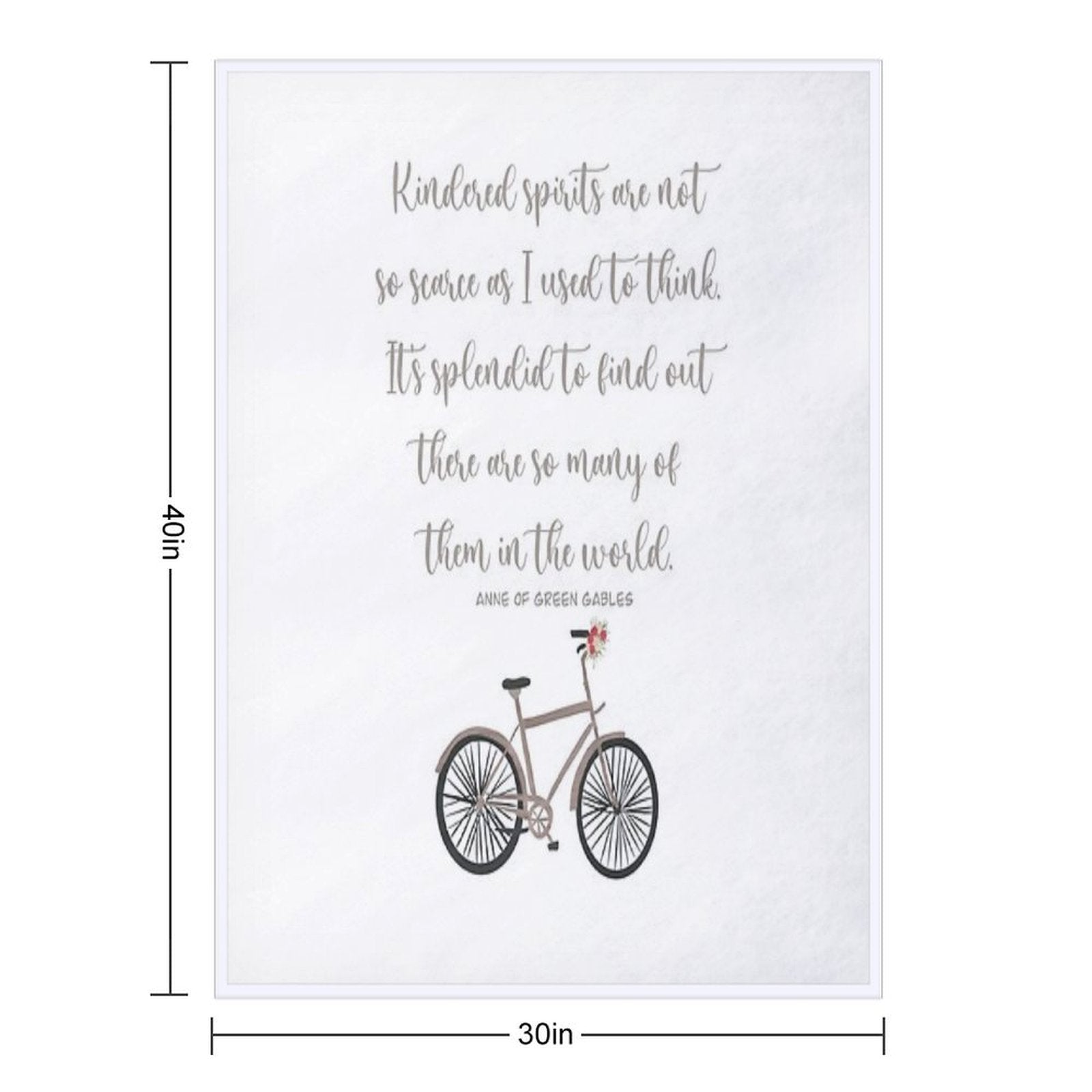 Kindred Spirits, Anne of Green Gables Quote Easy Care Throw Blanket
