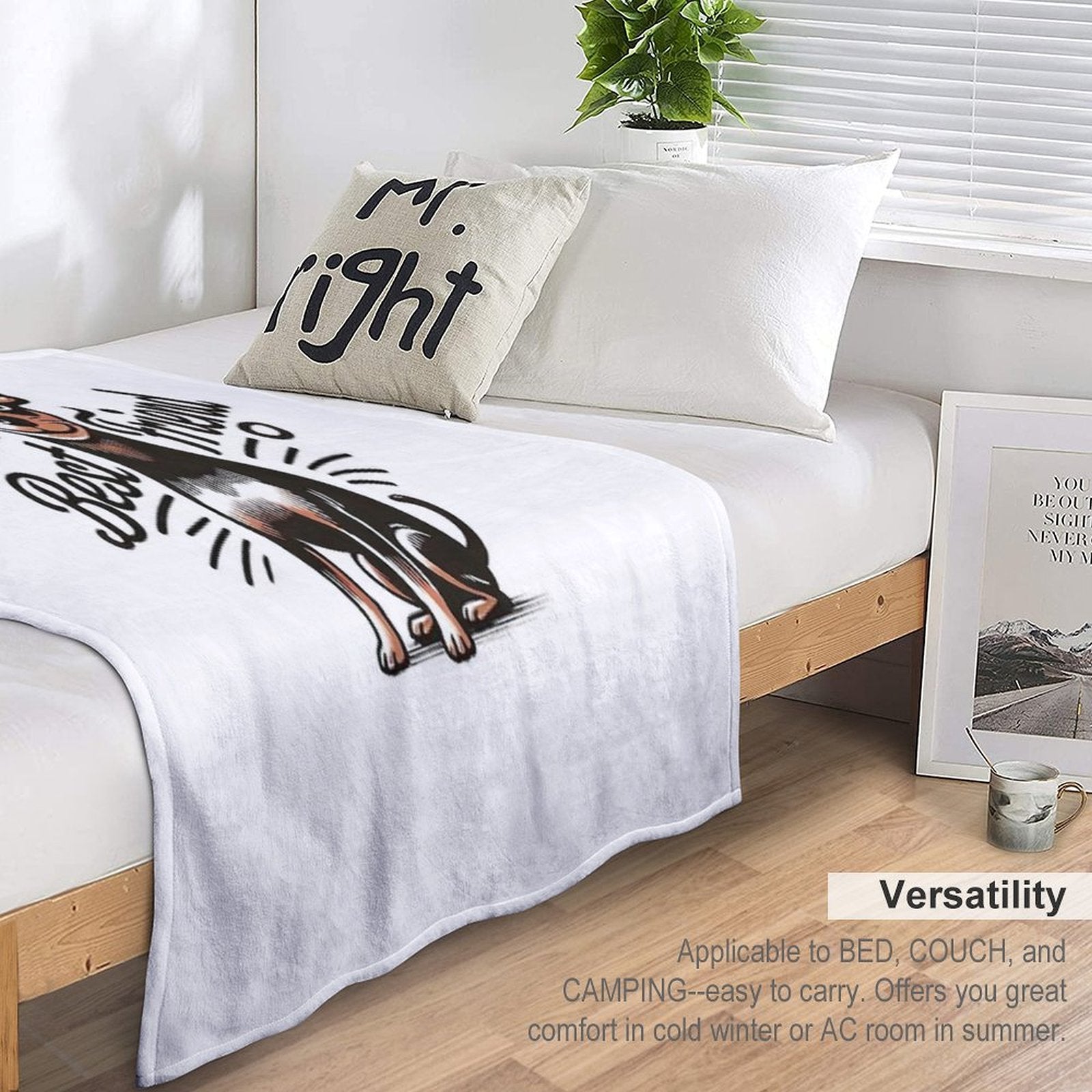 Anime Style Miniature Pinscher T-Shirt 'I'm Your Best Friend' Design Sustainable Throw Blanket