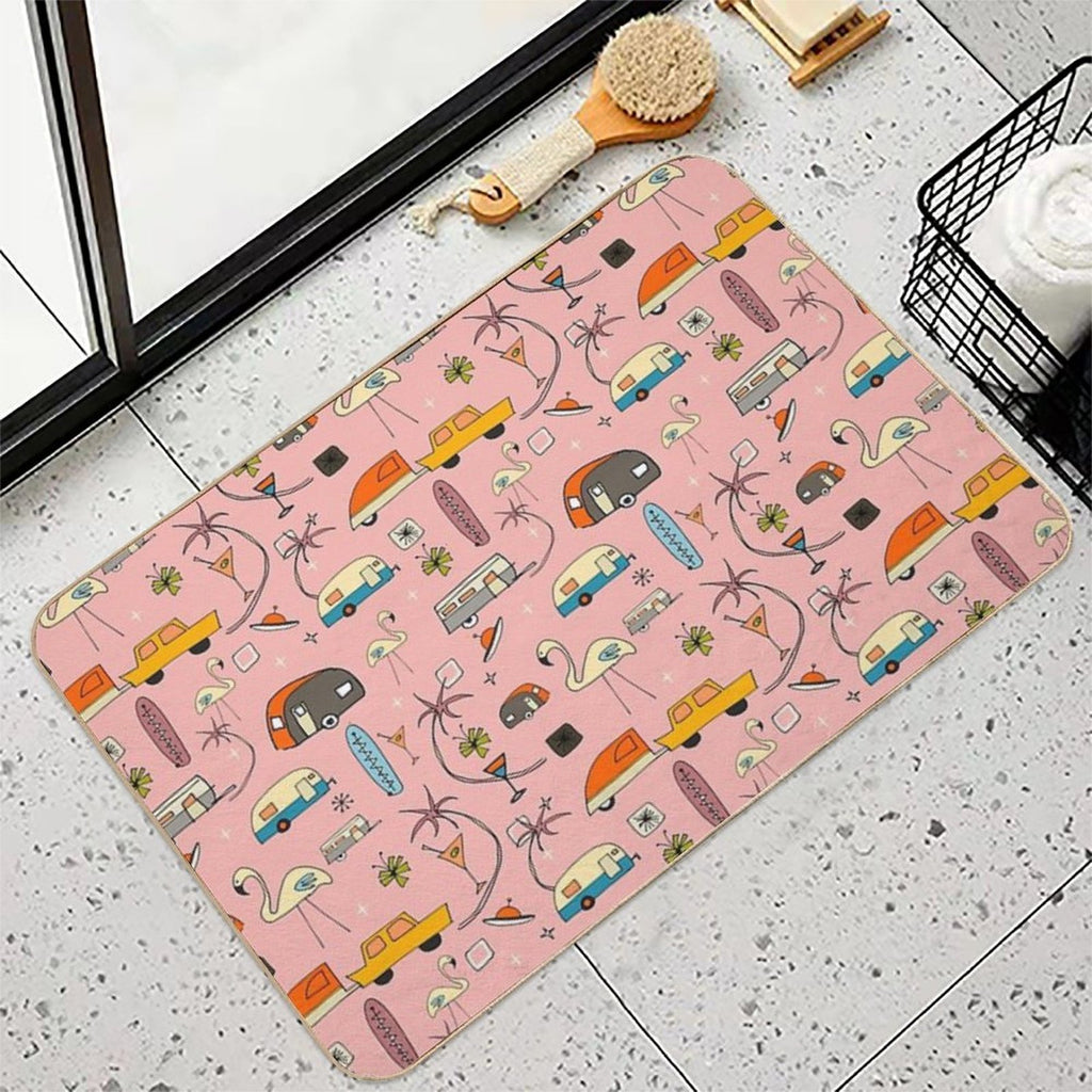 Vintage Kitsch Pink #midcentury  Easy Maintenance Bath Mat