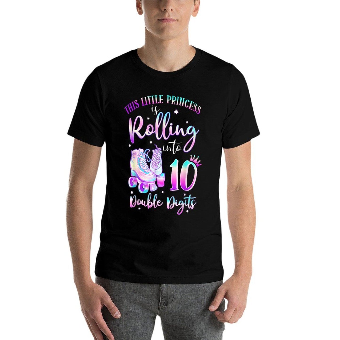 10th Birthday Rolling Into 10 Double Digits Roller Skate  Soft T-Shirt