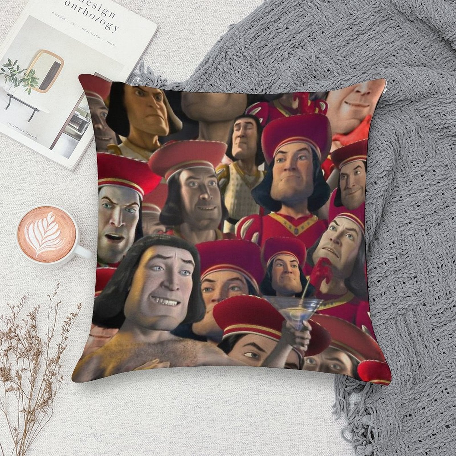 Lord Farquaad Soft Skin-Friendly Throw Pillow