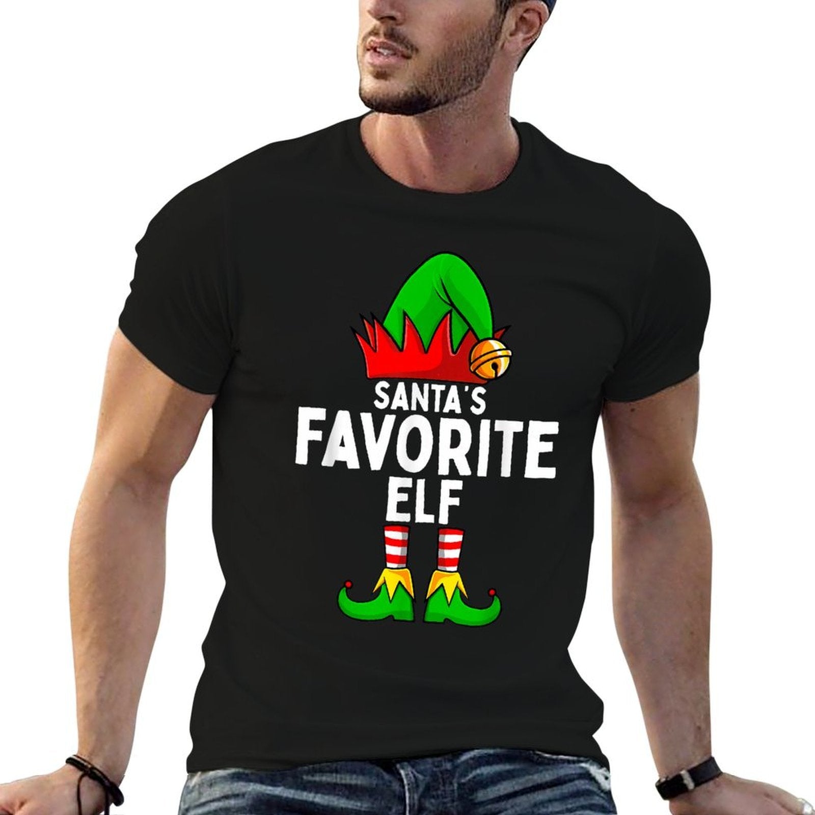 Santas Favorite Elf Matching Family Christmas  Durable T-Shirt