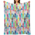 Hawaiian Pineapple Pattern Tropical Watercolor Multi-functional Throw Blanket