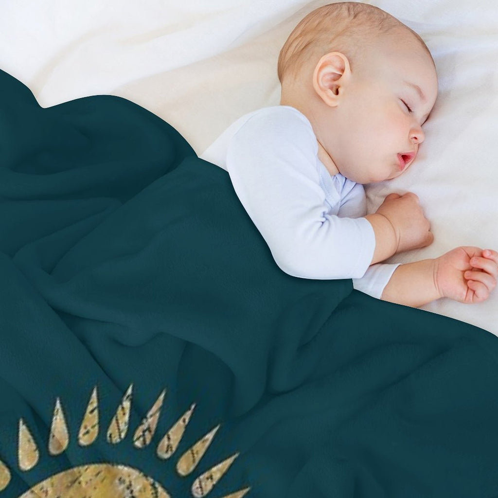 Kazakhstan Emblem - Vintage Gold Eco-conscious Throw Blanket