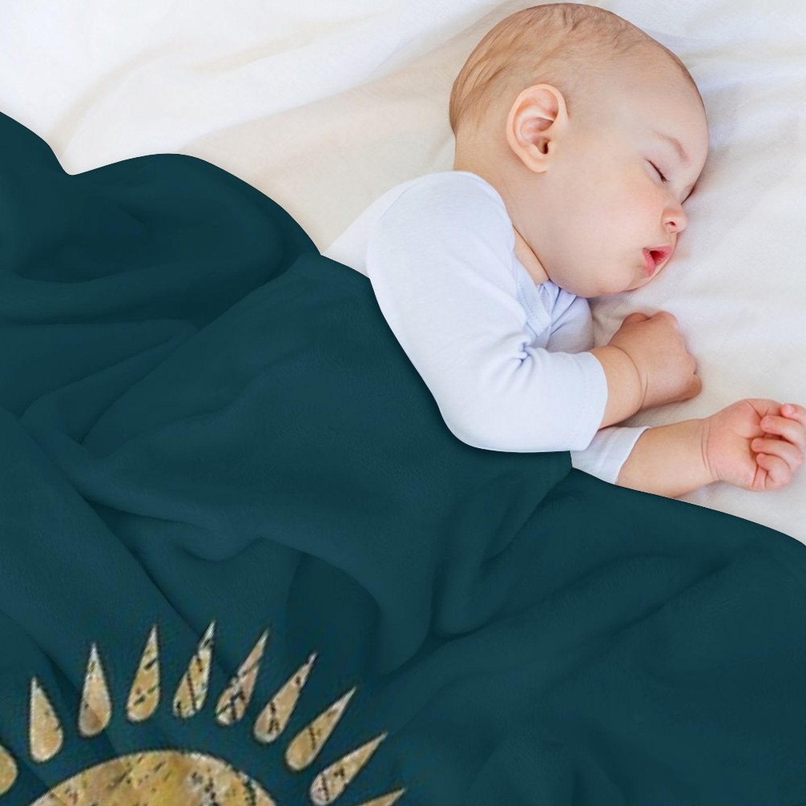 Kazakhstan Emblem - Vintage Gold Eco-conscious Throw Blanket