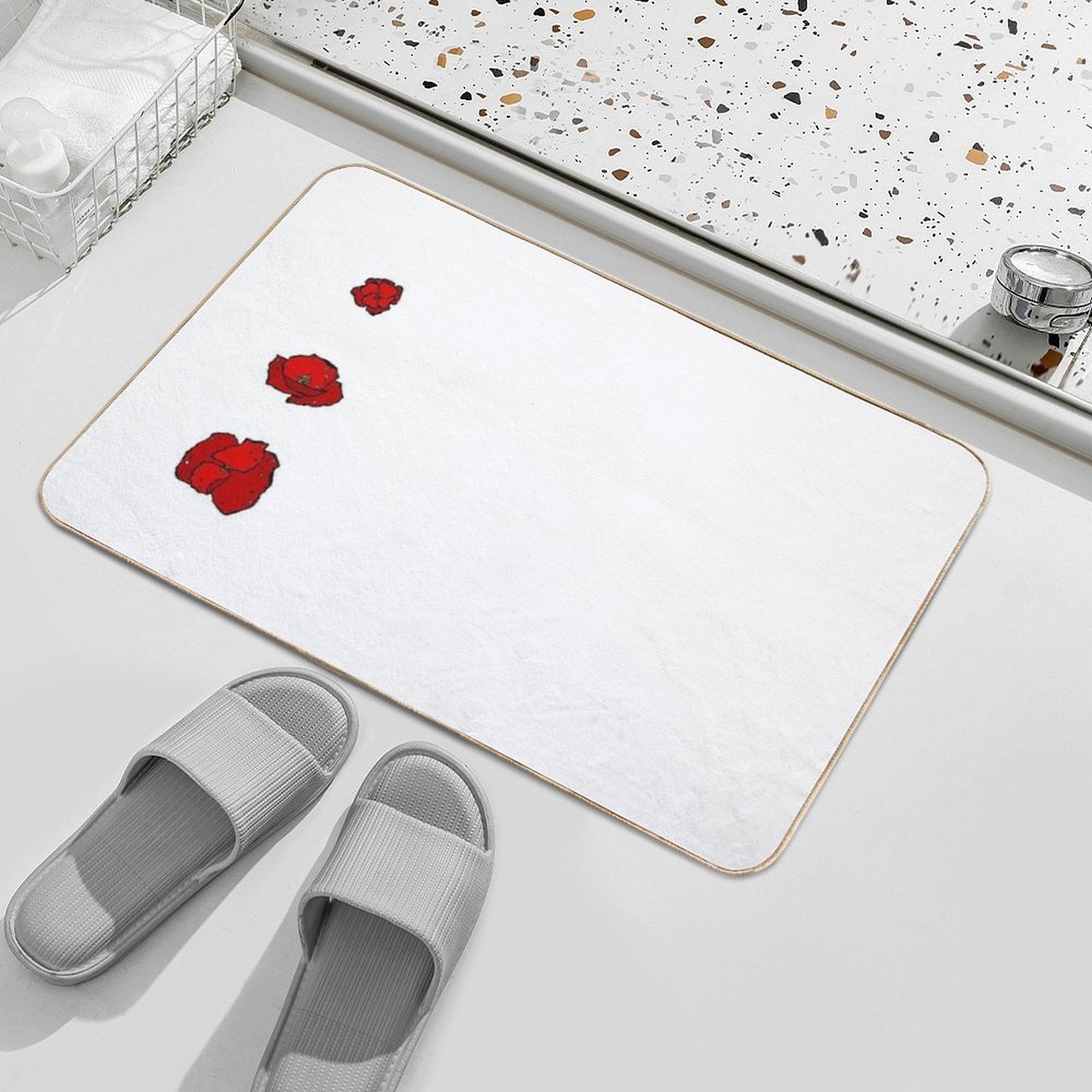 Poppies, Poppies, Poppies!  High-Traffic Bath Mat