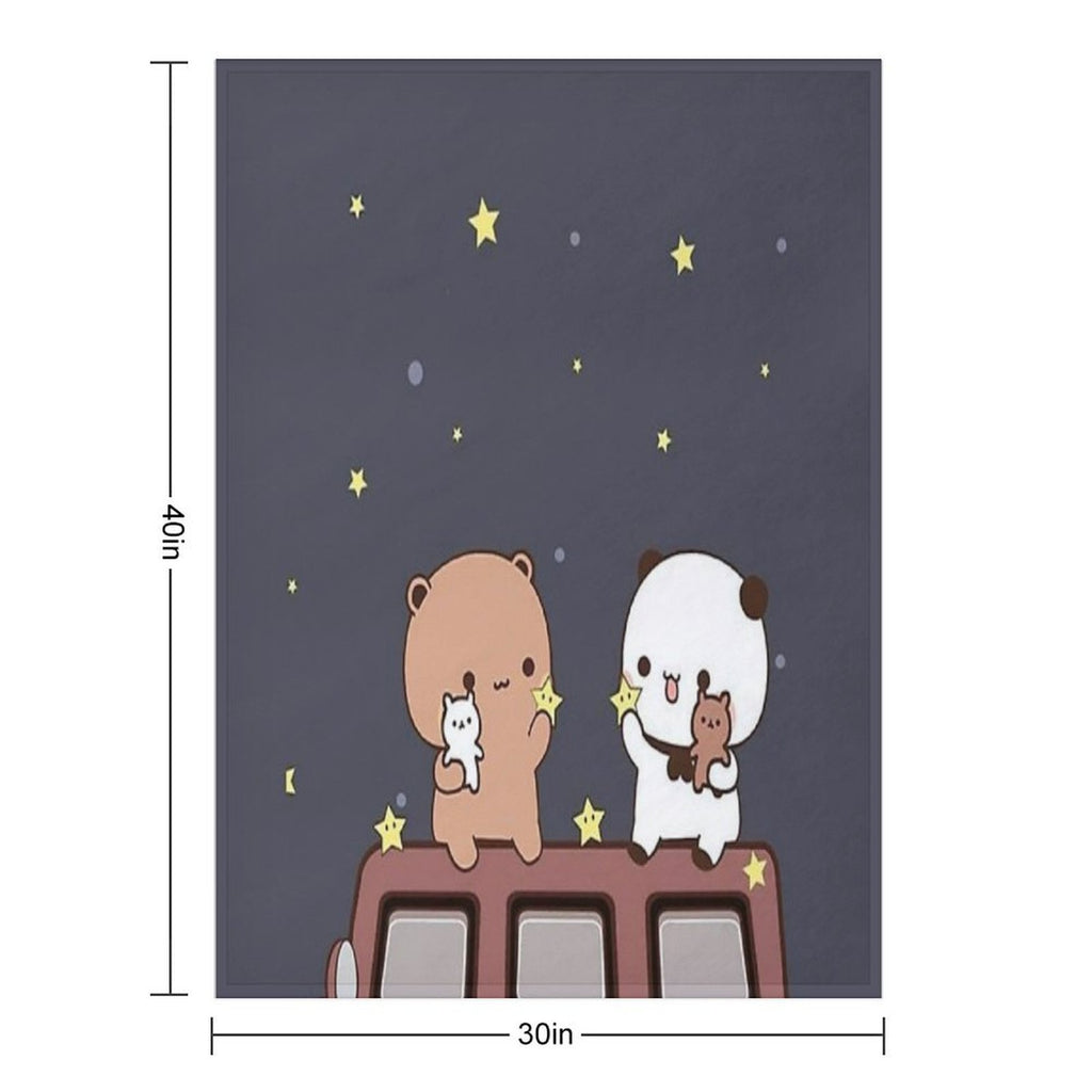 Bubu And Dudu Watching The Moon Together Multi-functional Throw Blanket