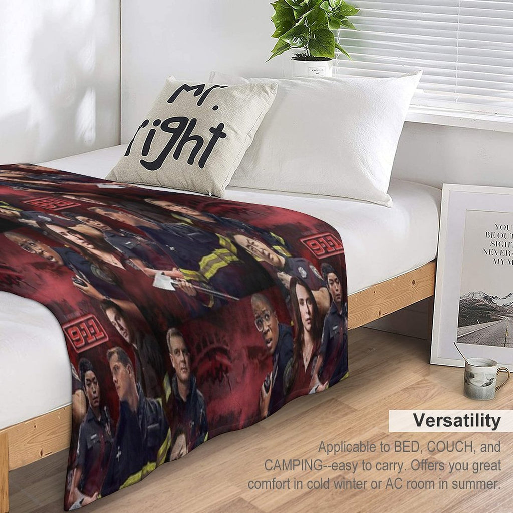 9-1-1 - Red Glare Shrink-resistant Throw Blanket
