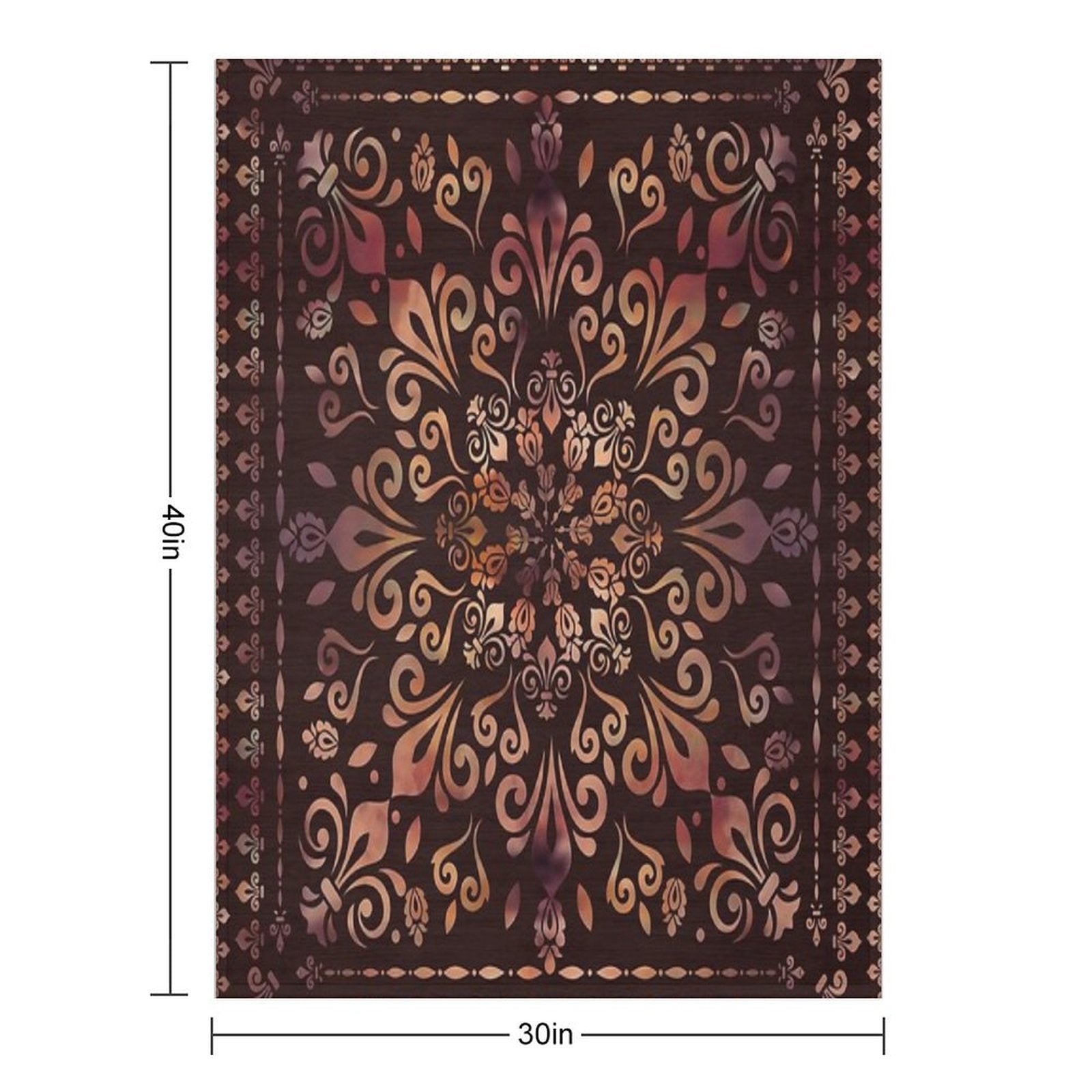 Oriental Damask Ornament - Vintage #2 Eco-conscious Throw Blanket