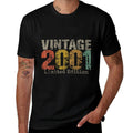 Vintage 2001 Limited Edition 24th Birthday Gifts 24 Year Old  Ribbed Collar T-Shirt