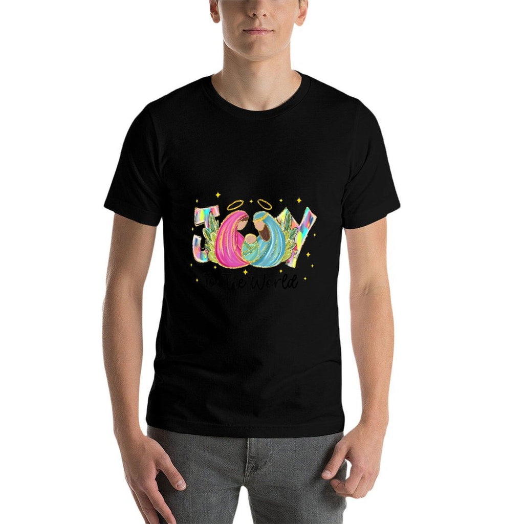 Joy To The World Nativity Baby Jesus Manger Christmas  Cotton T-Shirt