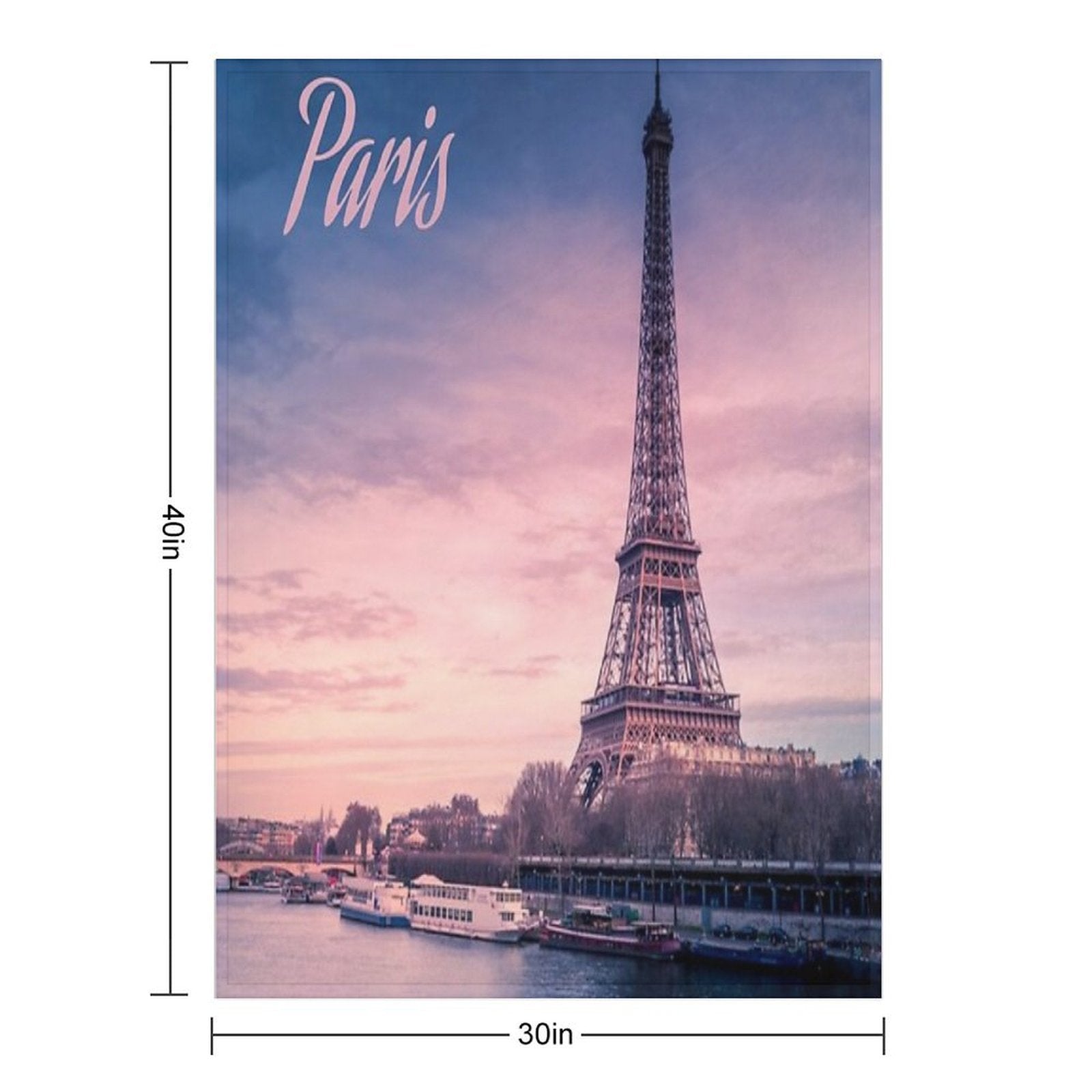 Paris France Eiffel Tower Durable Throw Blanket