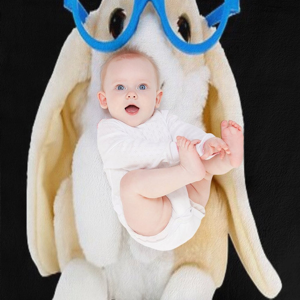 Bunny with Glasses Velvety-soft Throw Blanket