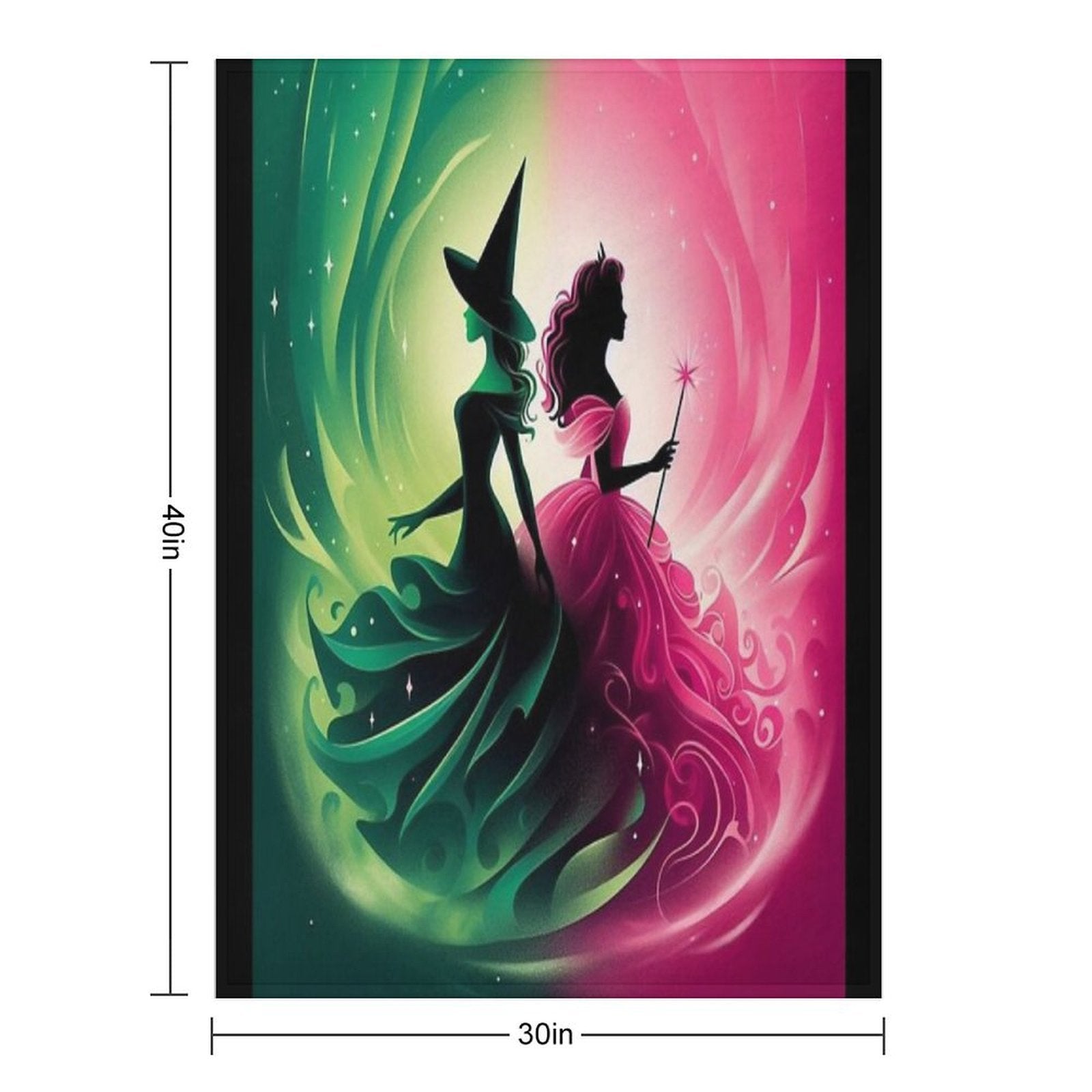 Elphaba & Glinda Wicked The Musical Defying Gravity Compact Throw Blanket