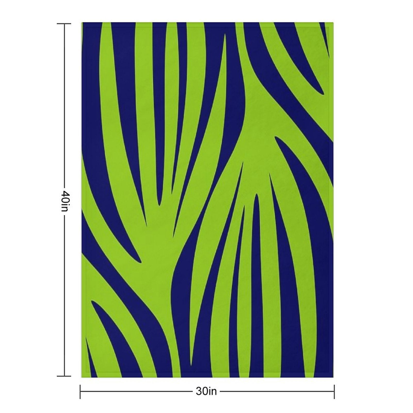 Maldives Abstract Leaves Pattern in Lime Green And Bright Navy Blue Travel-friendly Throw Blanket