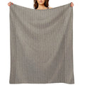 Beige Knitting Pattern Durable Throw Blanket