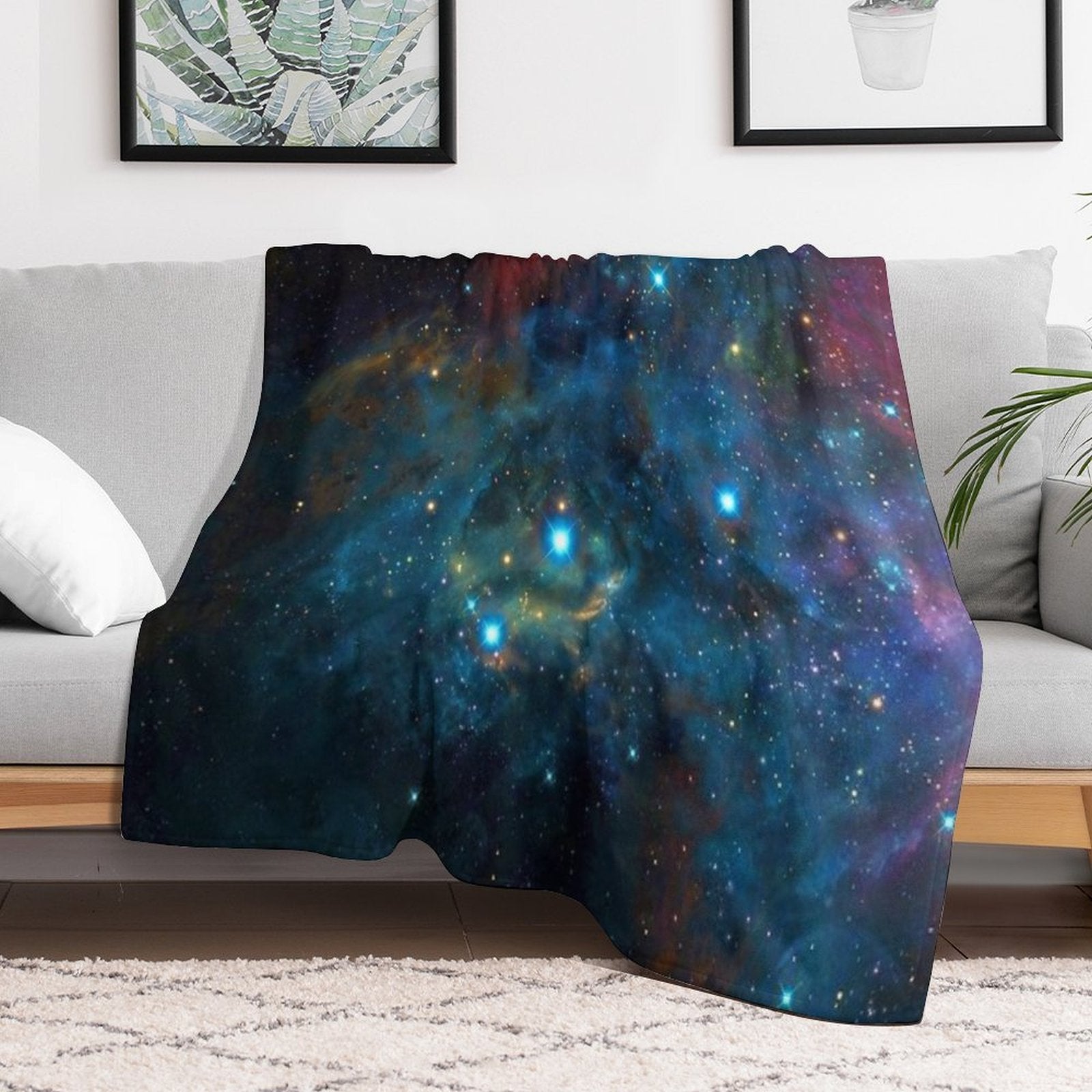 Galaxy Design Plush Throw Blanket