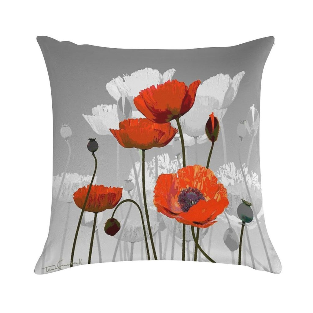POPPIES Soft Shrink-Resistant Throw Pillow