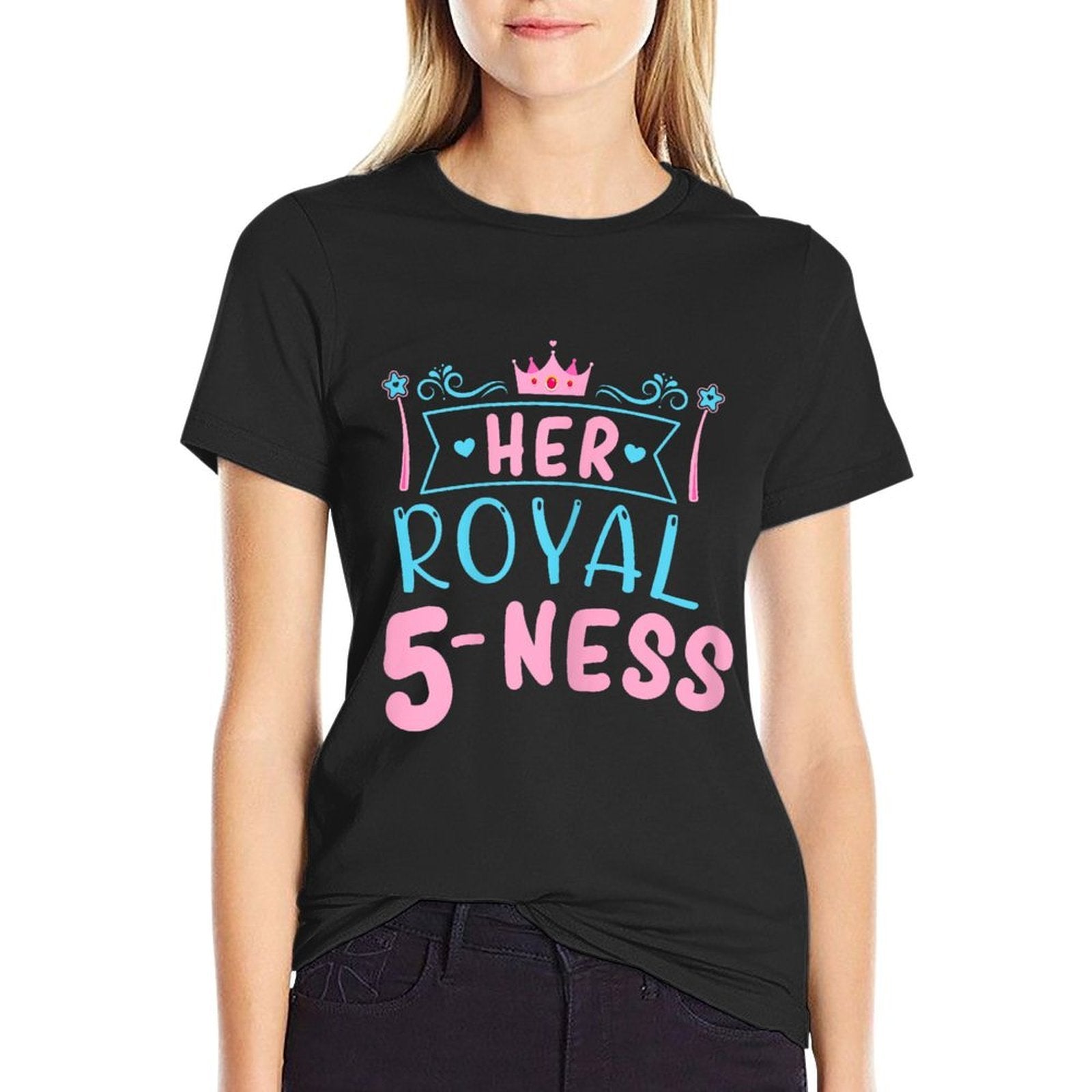 Her Royal Fiveness Girls Birthday Five Years Old Cute Kids  Durable T-Shirt