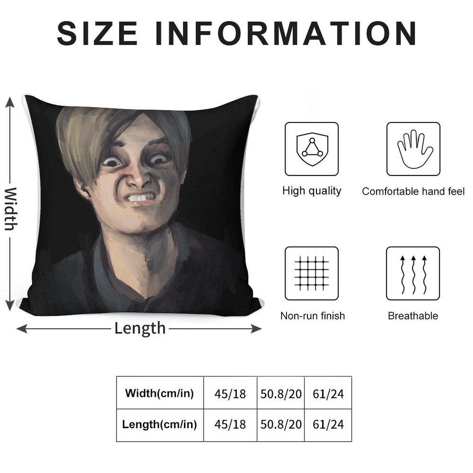 Leon Kennedy The Face - Resident Evil 2 Soft Fade-Resistant Throw Pillow