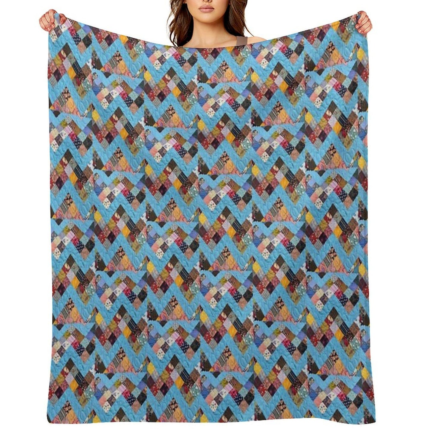 Zig Zag Chevron Quilt Comfort Throw Blanket