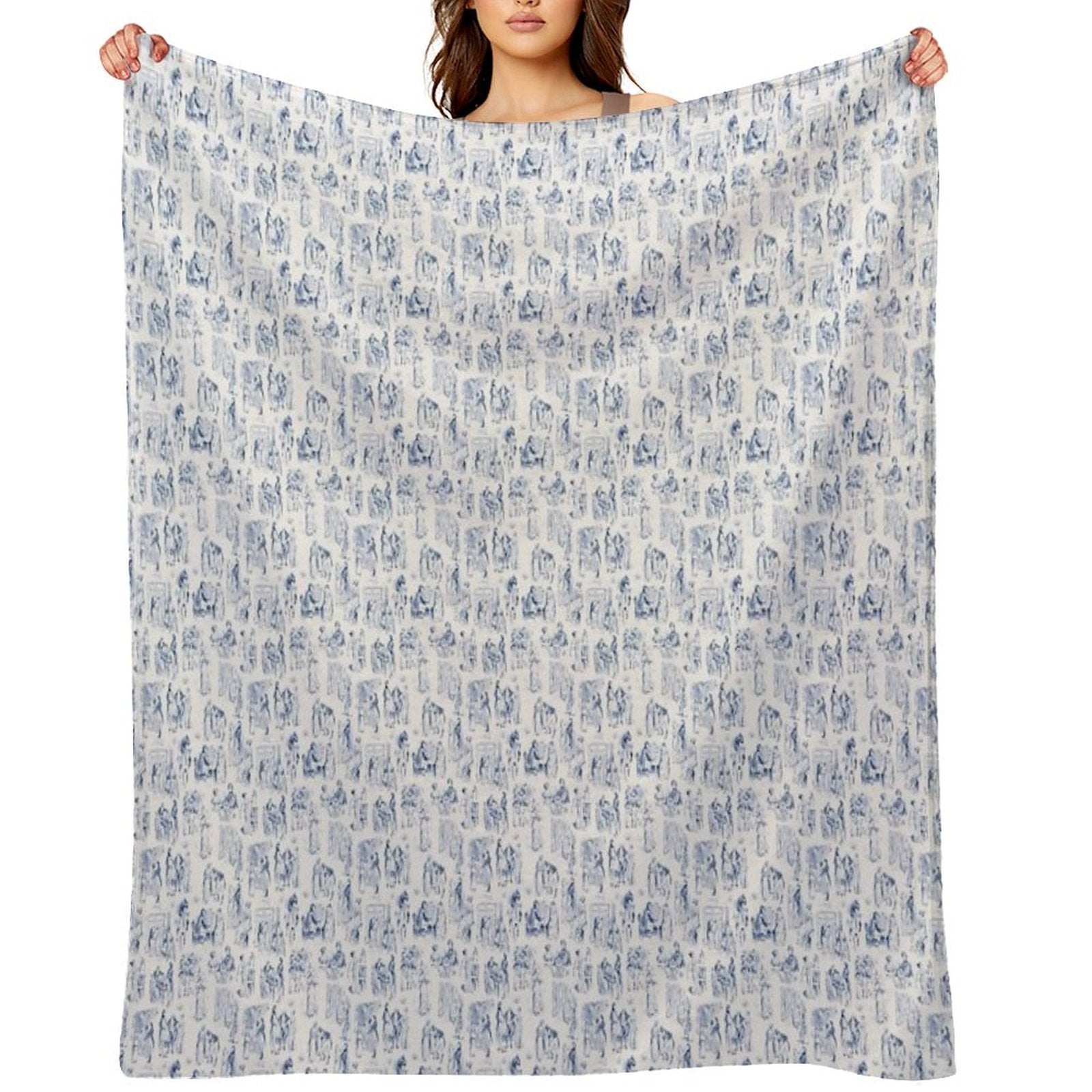 Pride And Prejudice Toile Compact Throw Blanket