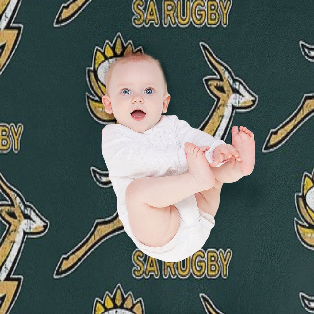 SA Rugby - Vintage Springbok Logo Velvety-soft Throw Blanket