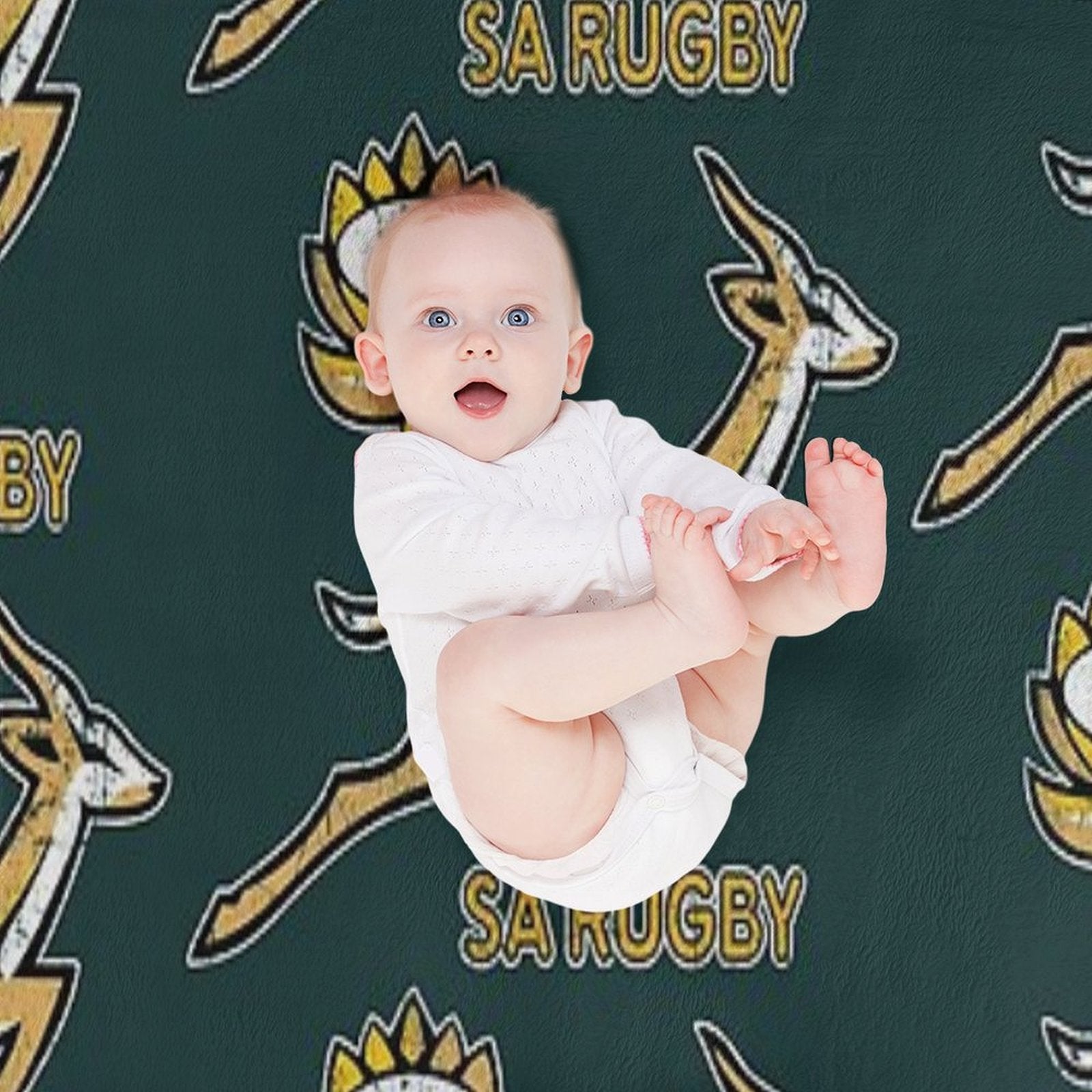 SA Rugby - Vintage Springbok Logo Velvety-soft Throw Blanket