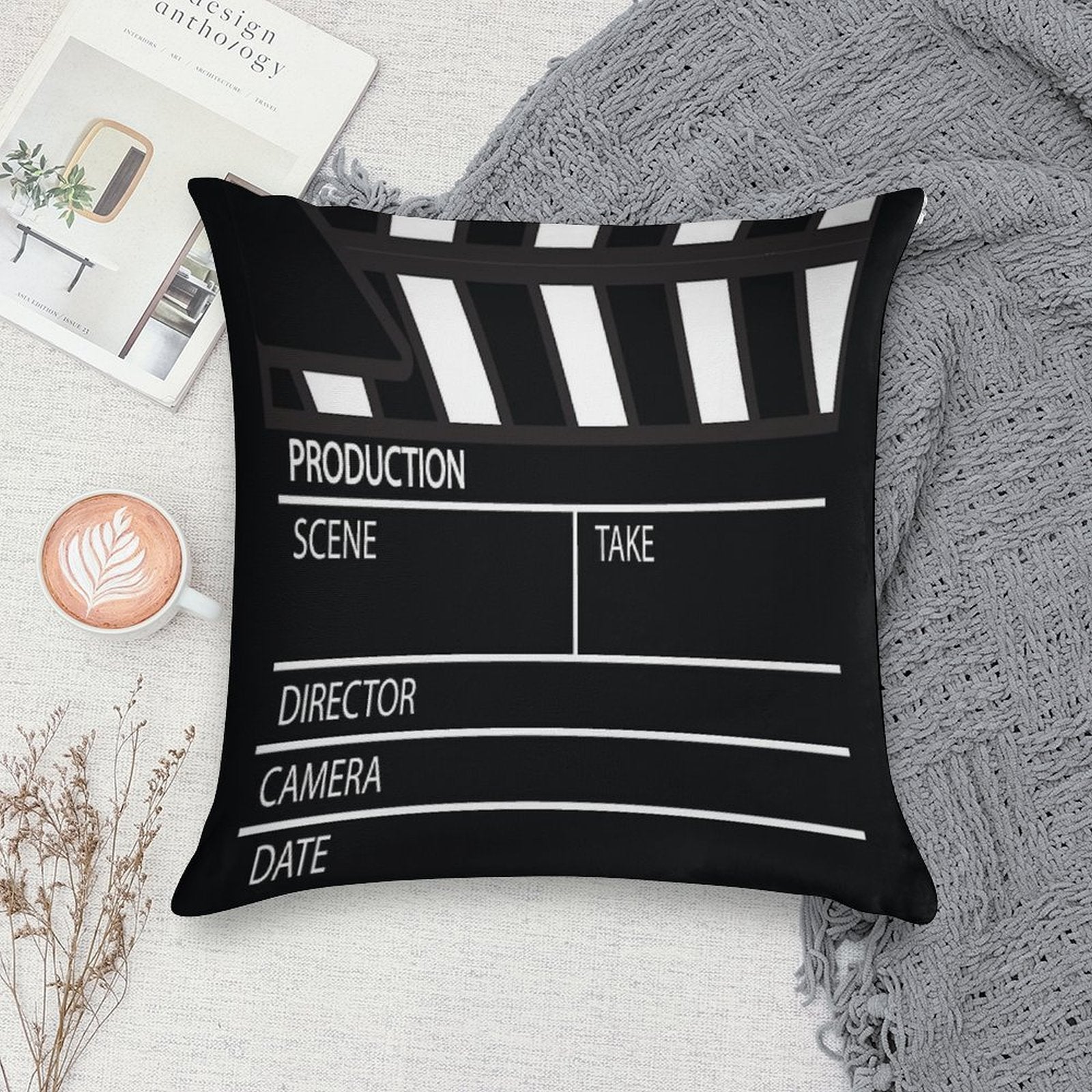 Clapper Board Soft Style Accent Throw Pillow