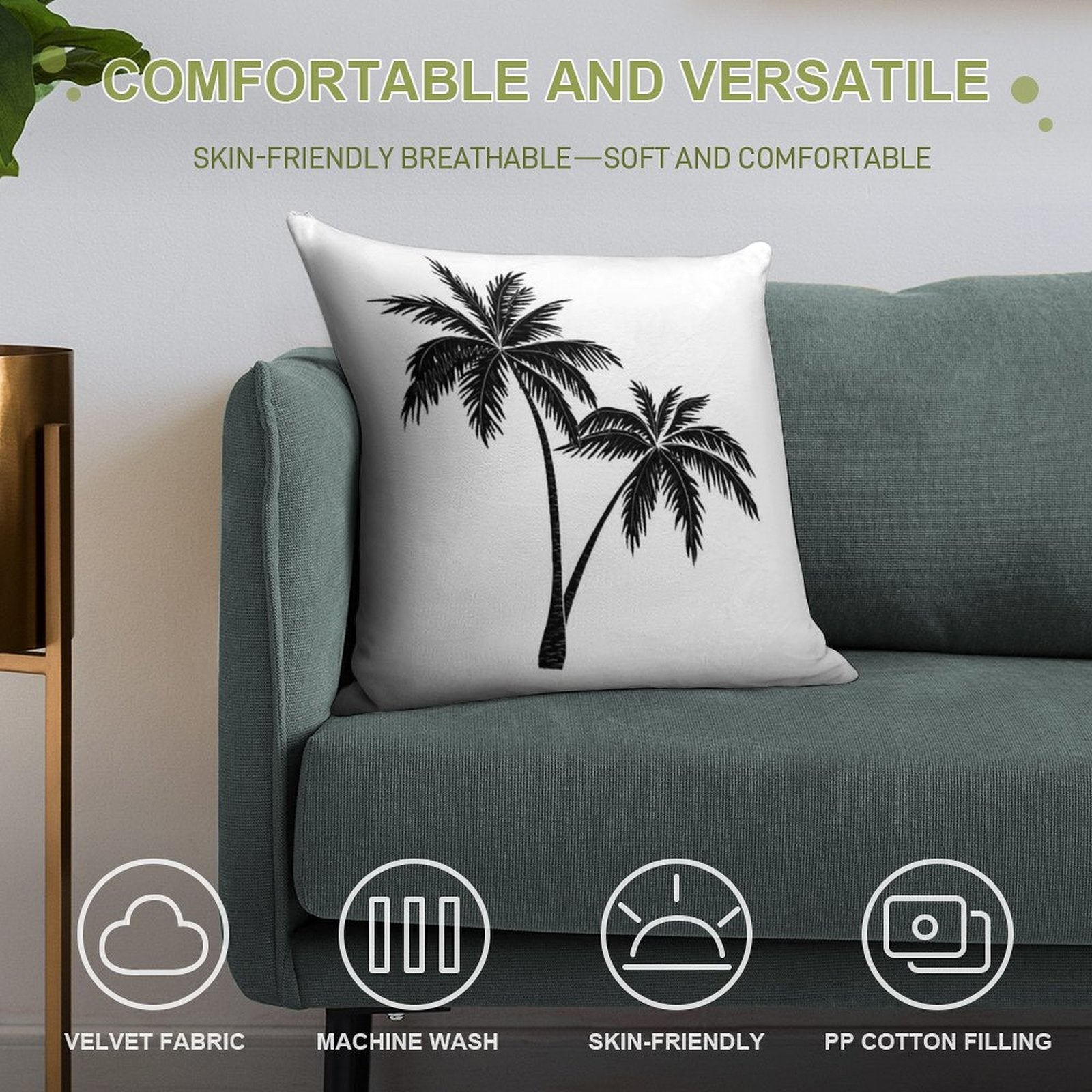 Palm Tree Soft Home Decor Throw Pillow