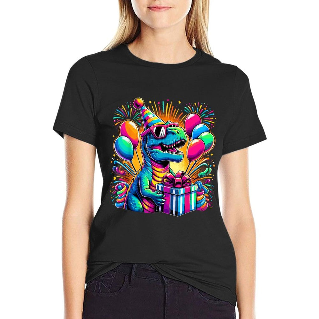 Dinosaur Birthday Party T-Rex Retro Dinosaur Comfortable T-Shirt