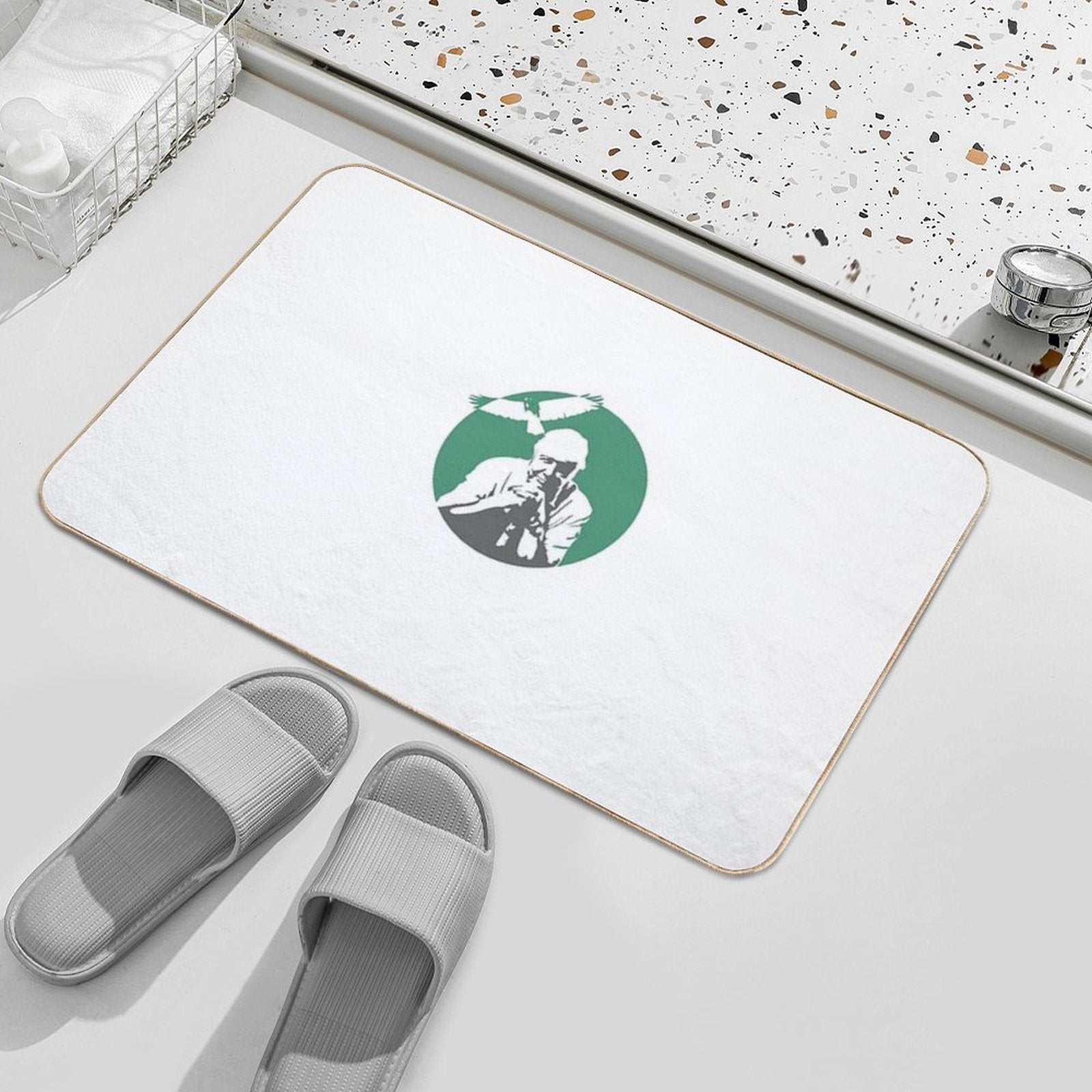 Sir David Attenborough  Fade-Resistant Bath Mat