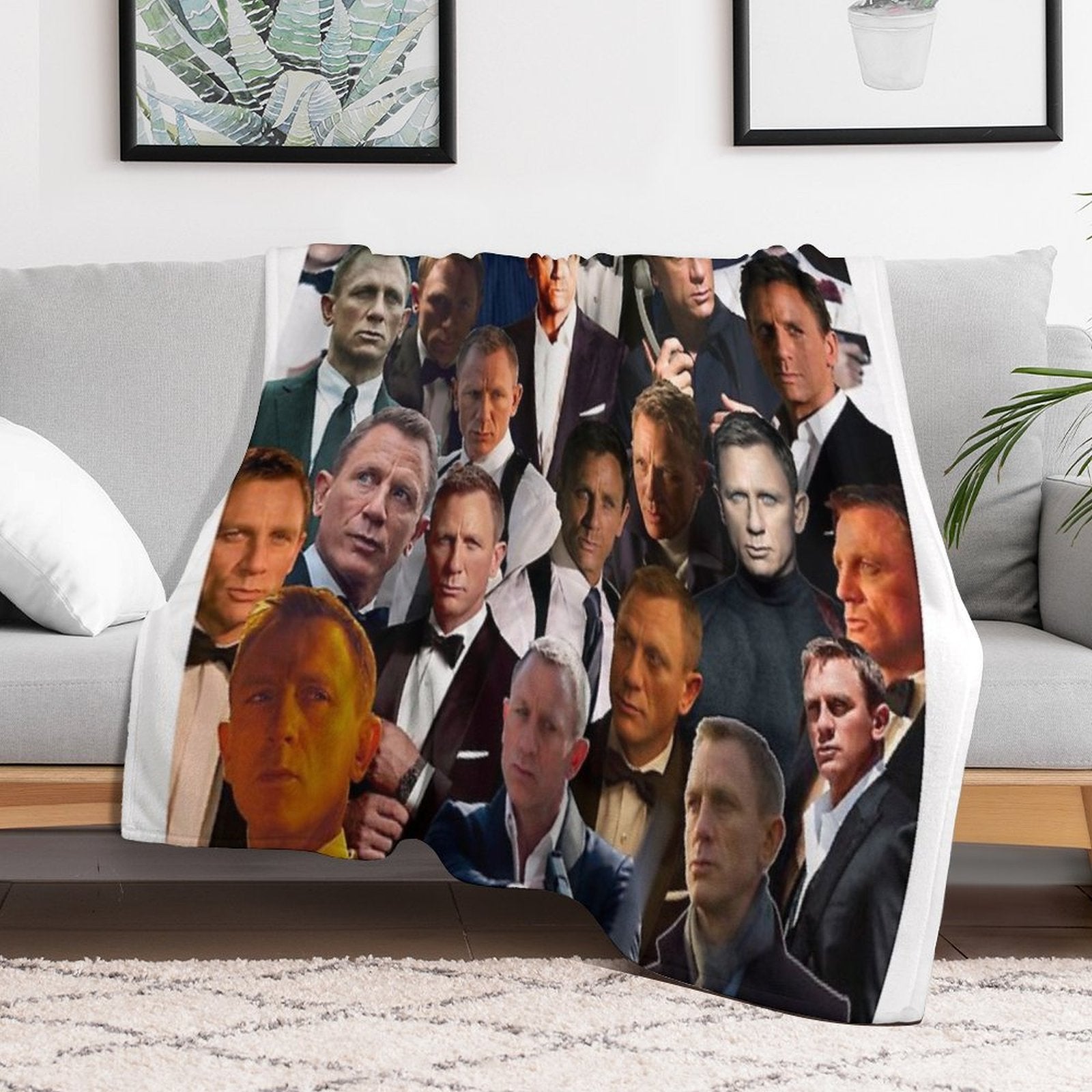 Daniel Craig Photo Collage Travel-friendly Throw Blanket