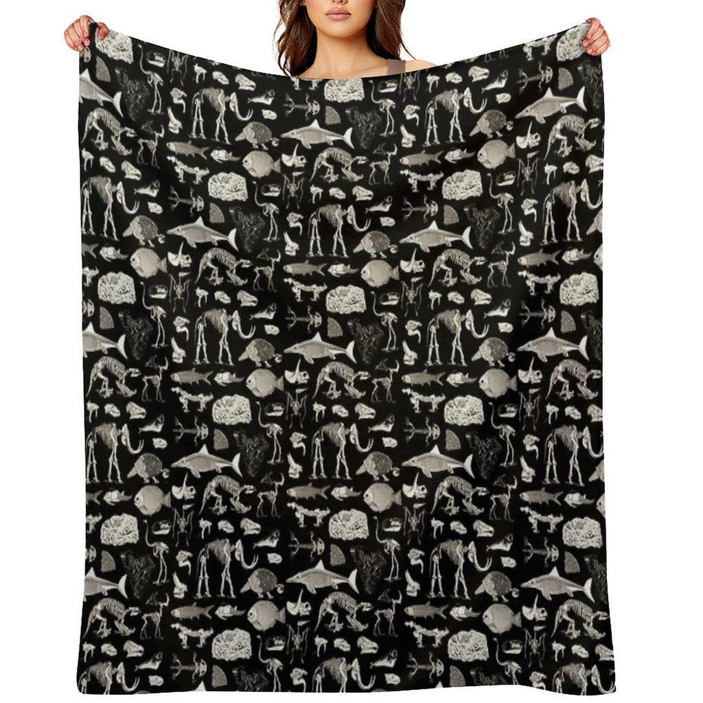 Paleontology Illustration Durable Throw Blanket