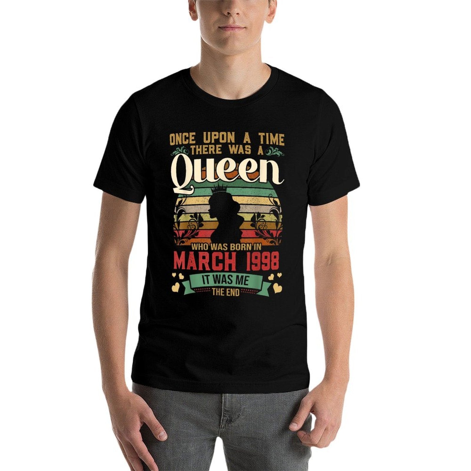 Girls 21st Birthday Queen March 1998 Queen Birthday  Summer-ready Fabric T-Shirt
