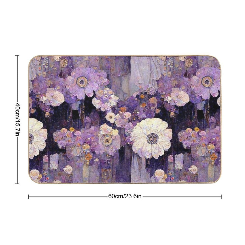 Vibrant Violet Blooms  High-Traffic Bath Mat