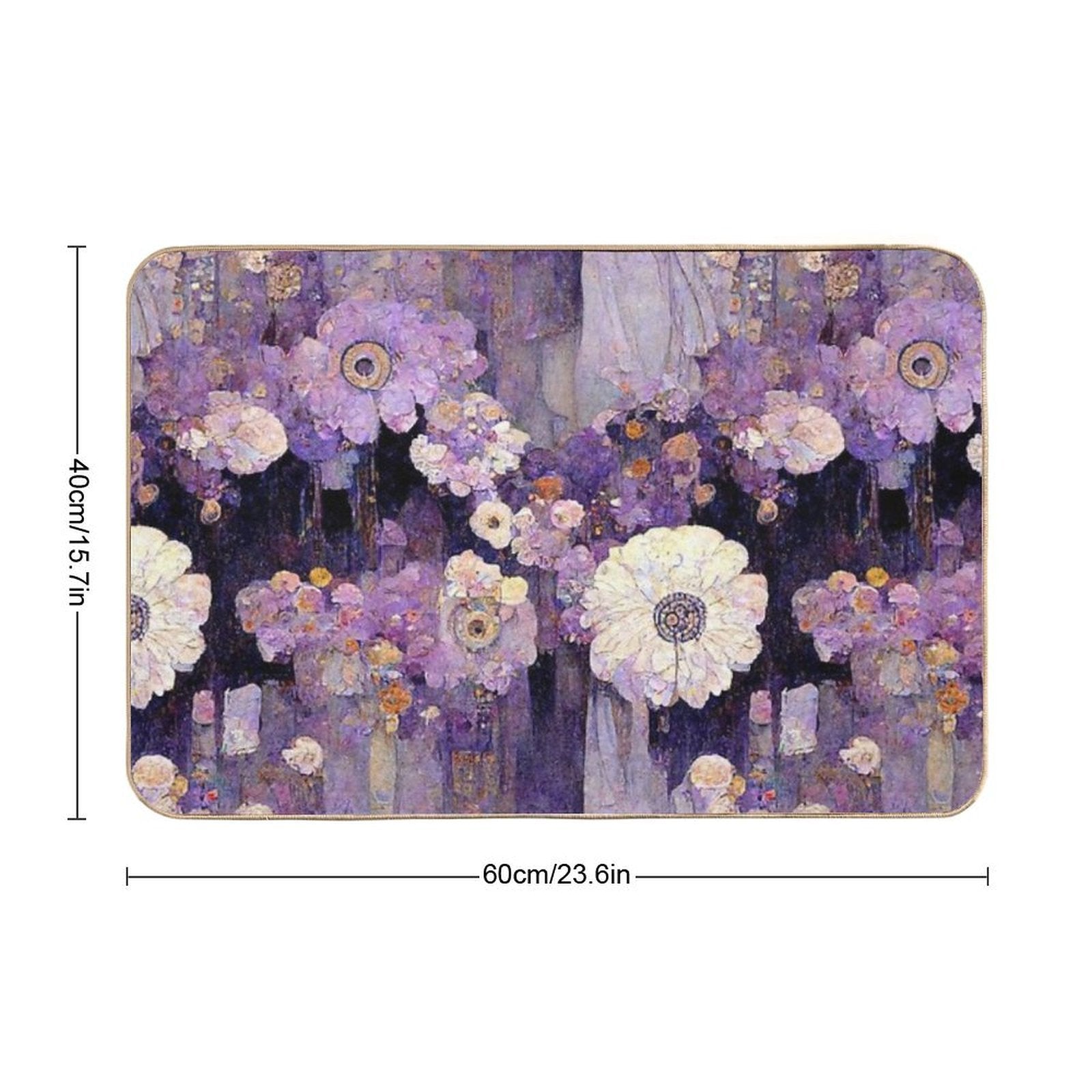 Vibrant Violet Blooms  High-Traffic Bath Mat