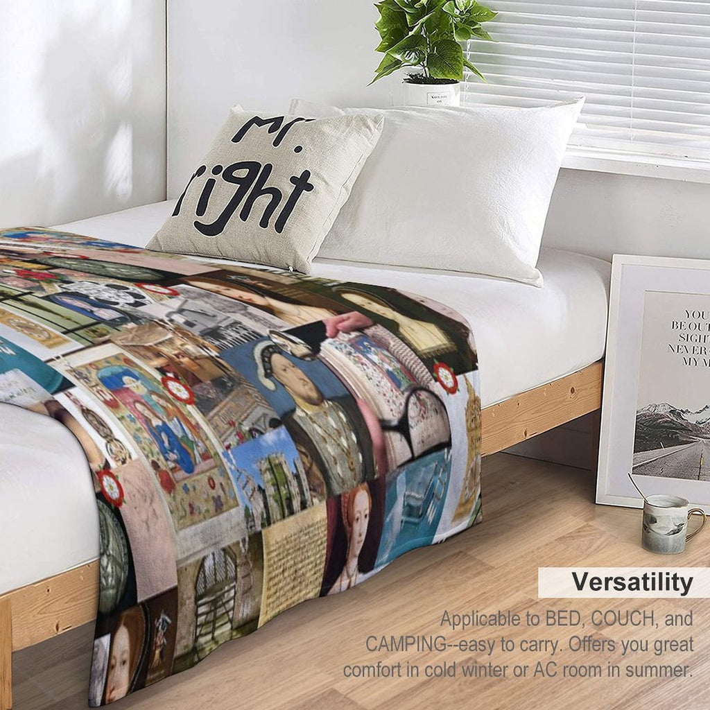 Anne Boleyn Collage Velvety-soft Throw Blanket