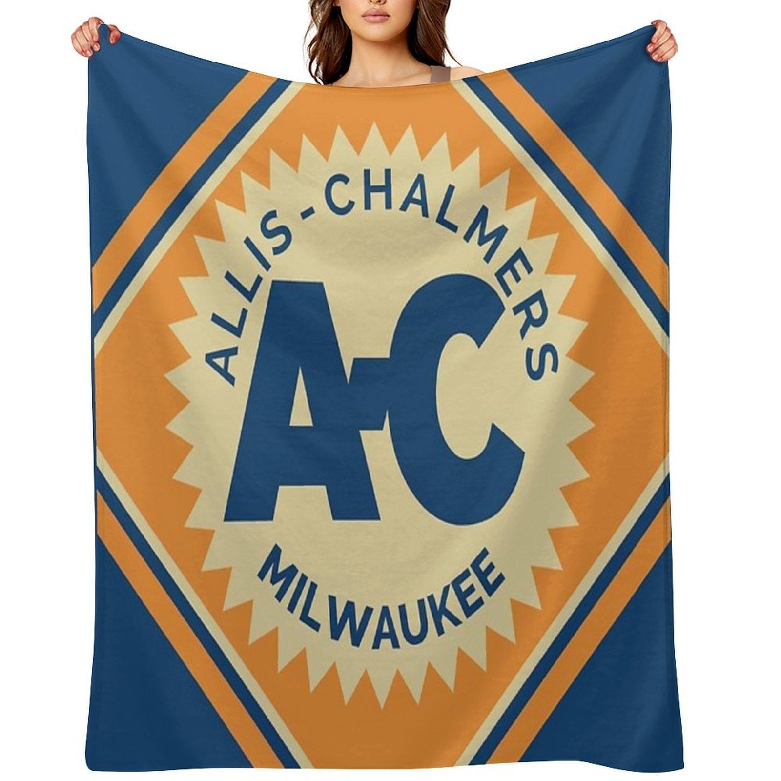 Allis Chalmers Retro Logo Machine-washable Throw Blanket
