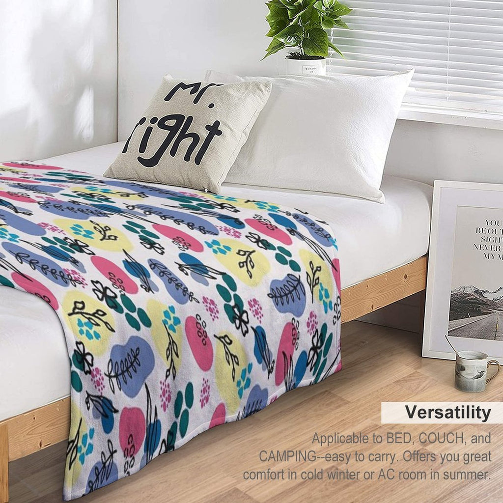 Botanical Shrink-resistant Throw Blanket