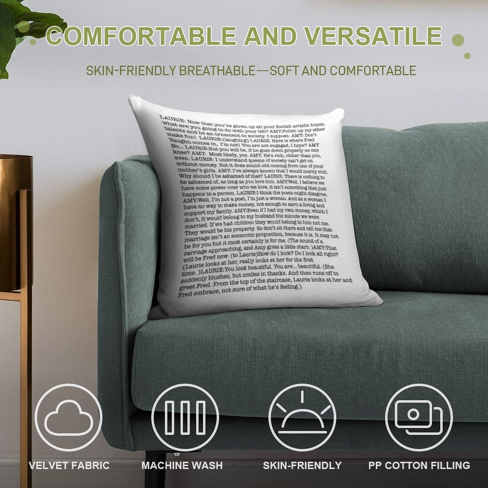 Amy March's Economic Proposition Speech Soft Washable Throw Pillow