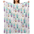 Cute Animals in Boba Easy Care Throw Blanket