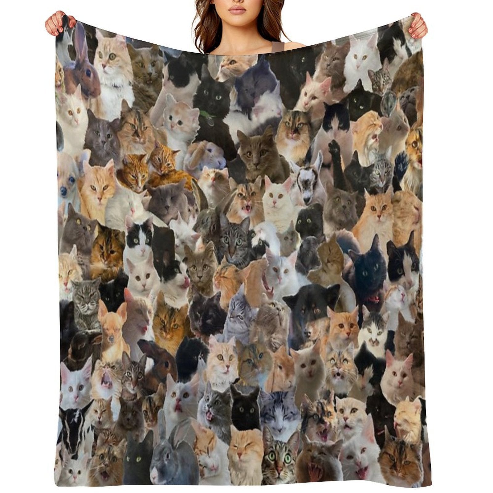 Collage with Pets (mostly Cats) Versatility Throw Blanket