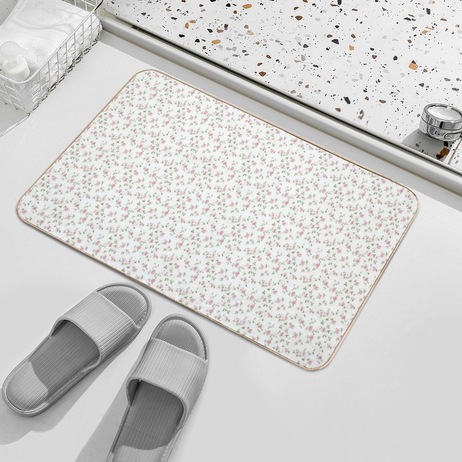 Coquette Floral Pattern  Easy Maintenance Bath Mat