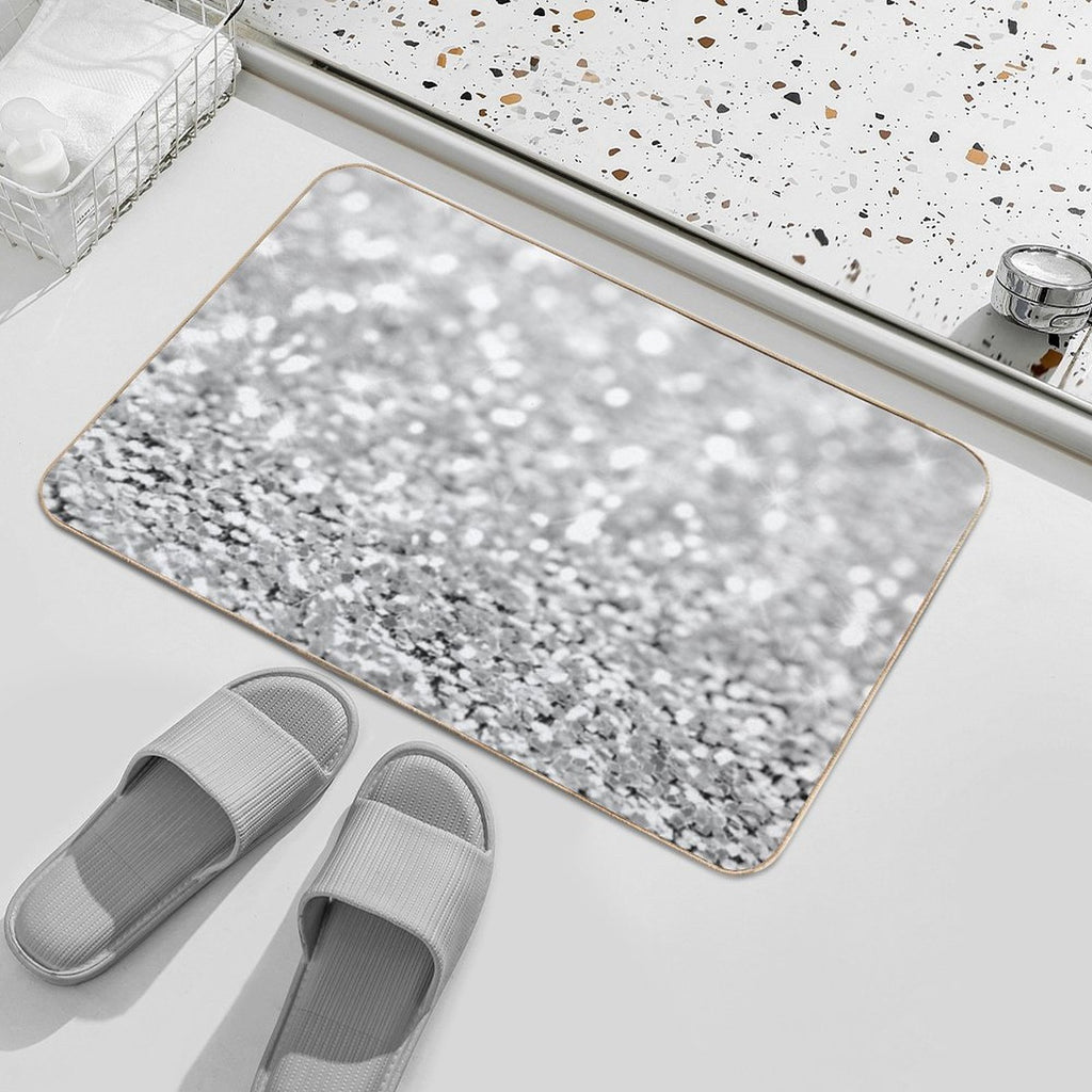 Sparkle Silver Crystals  Non-Slip Bath Mat