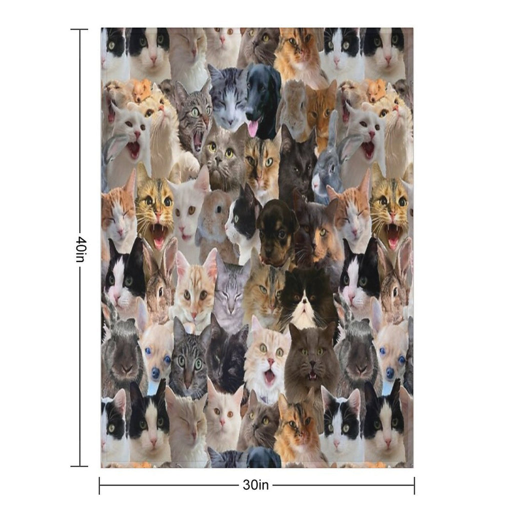 Cute Pets Pattern Compact Throw Blanket